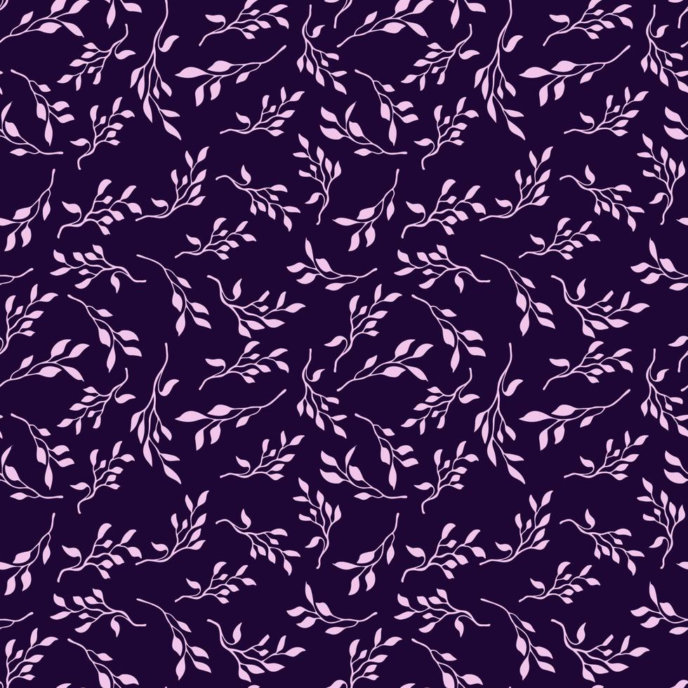 Floral branch leaves seamless pattern vector