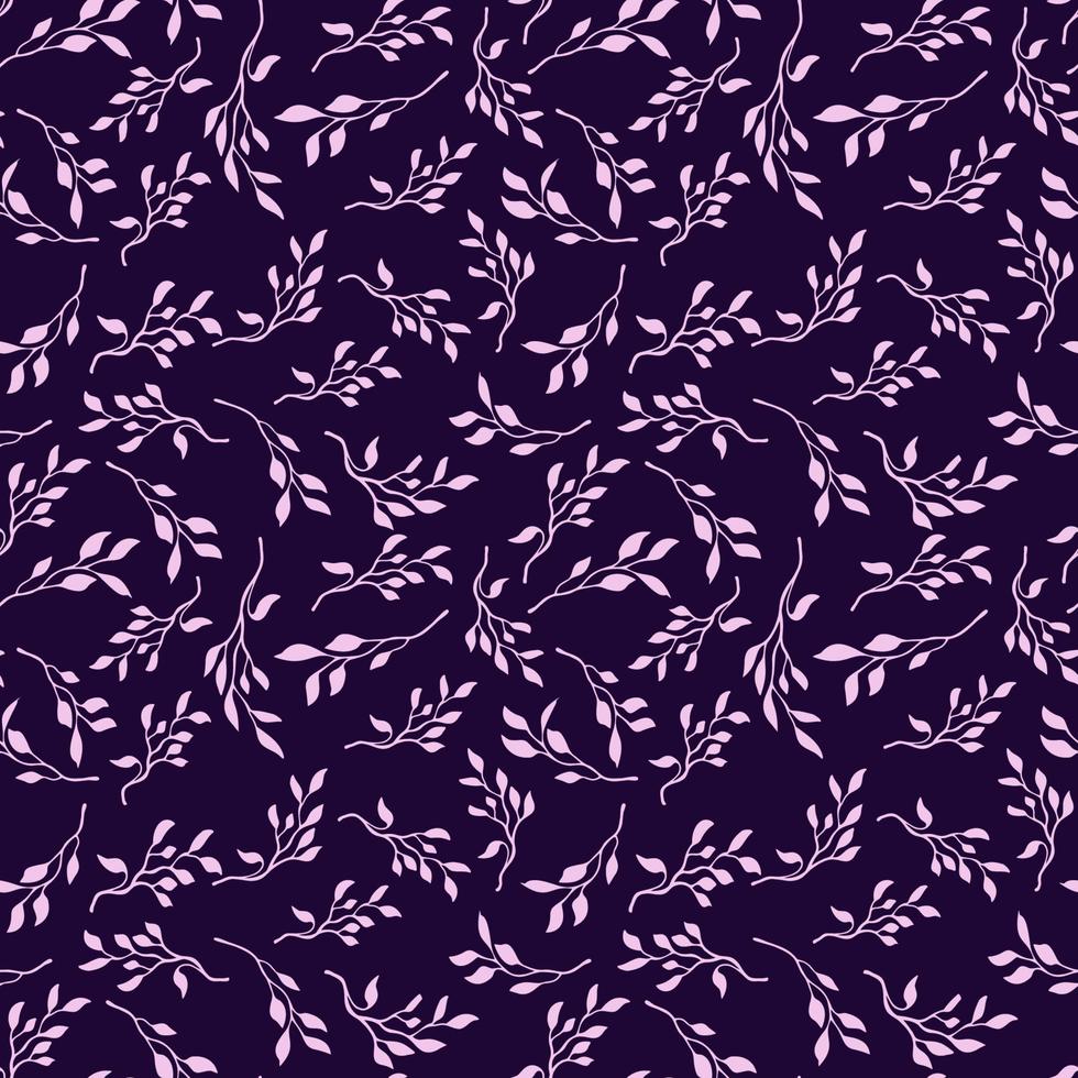 Floral branch leaves seamless pattern vector