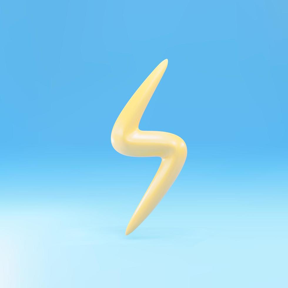 Yellow thunder and bolt lighting flash. Vector illustration.