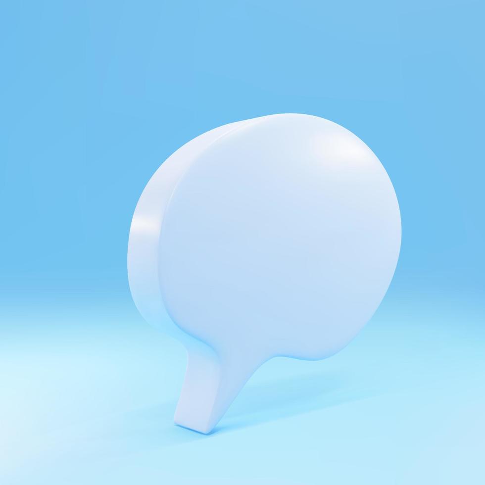 3d Blue Speech bubble  isolated on blue background. Vector illustration.