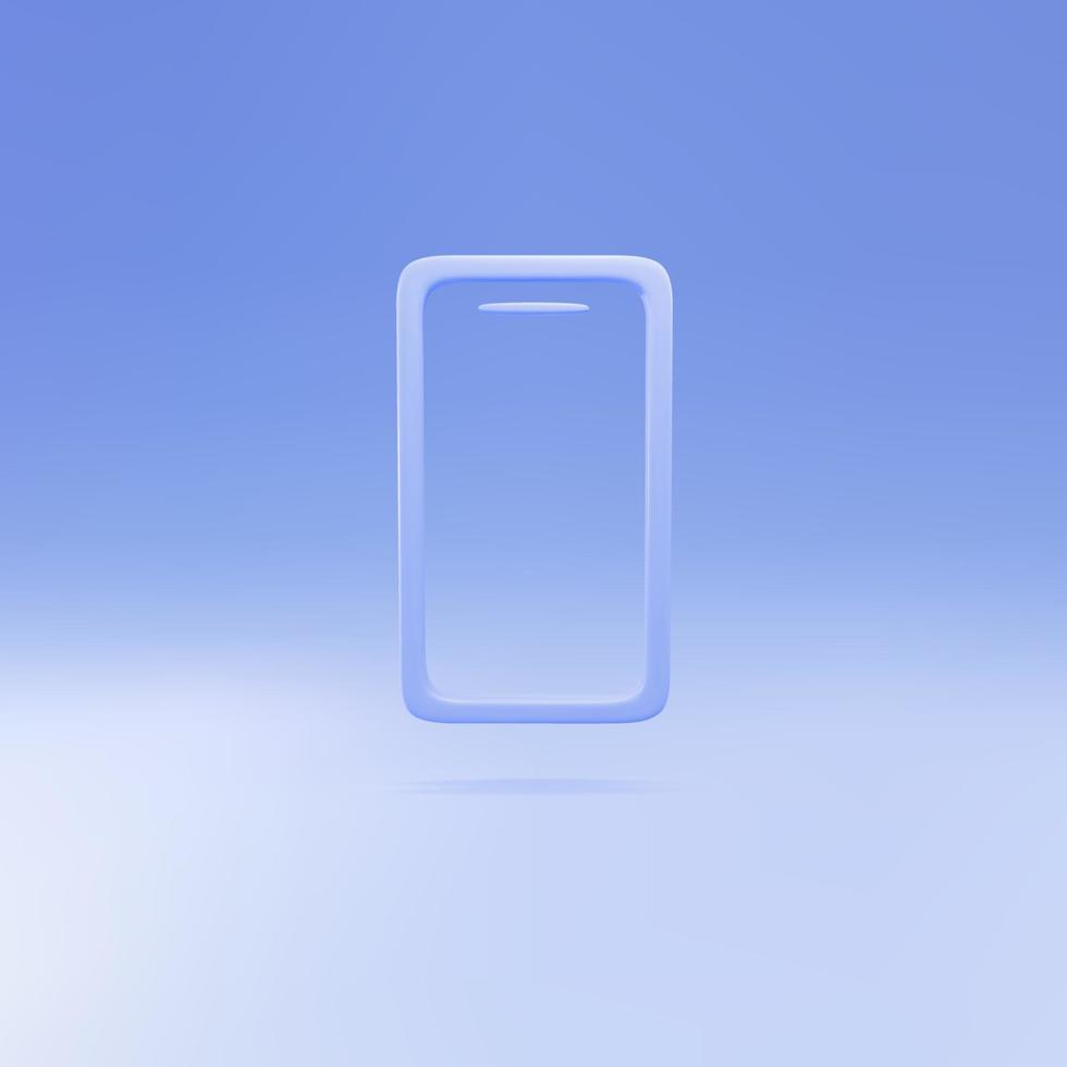 3d abstract Mobile phone with  blue background. Vector illustration.