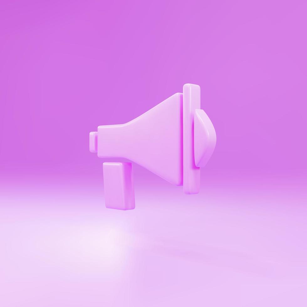 Pink Megaphone icon isolated on pink background. Speaker sign. Vector illustration.