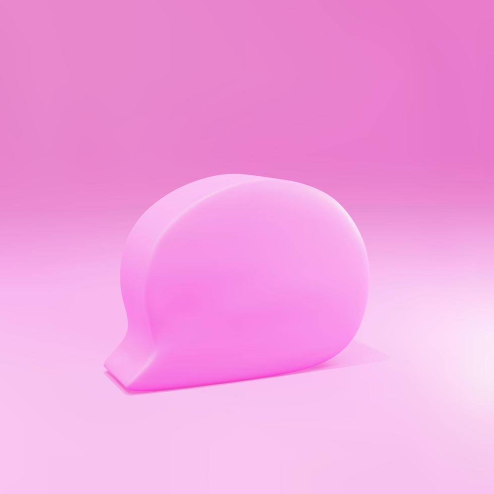 Mensaje emergente vacío rosa 3d. ilustración vectorial vector