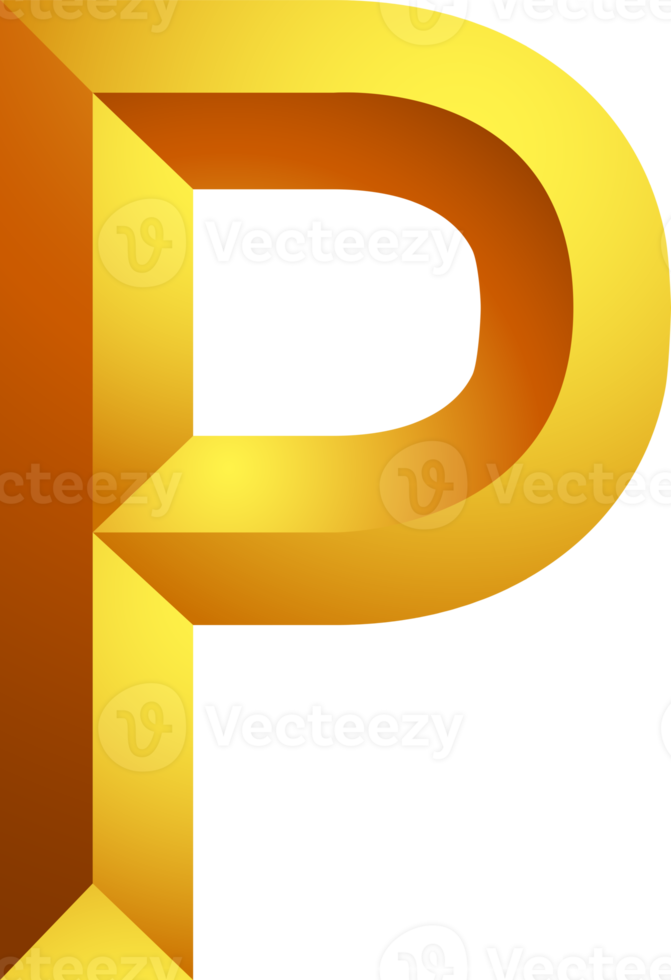 Alphabet gold colour style png