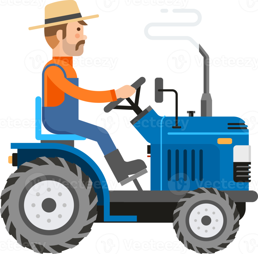 Farmer driving a tractor png