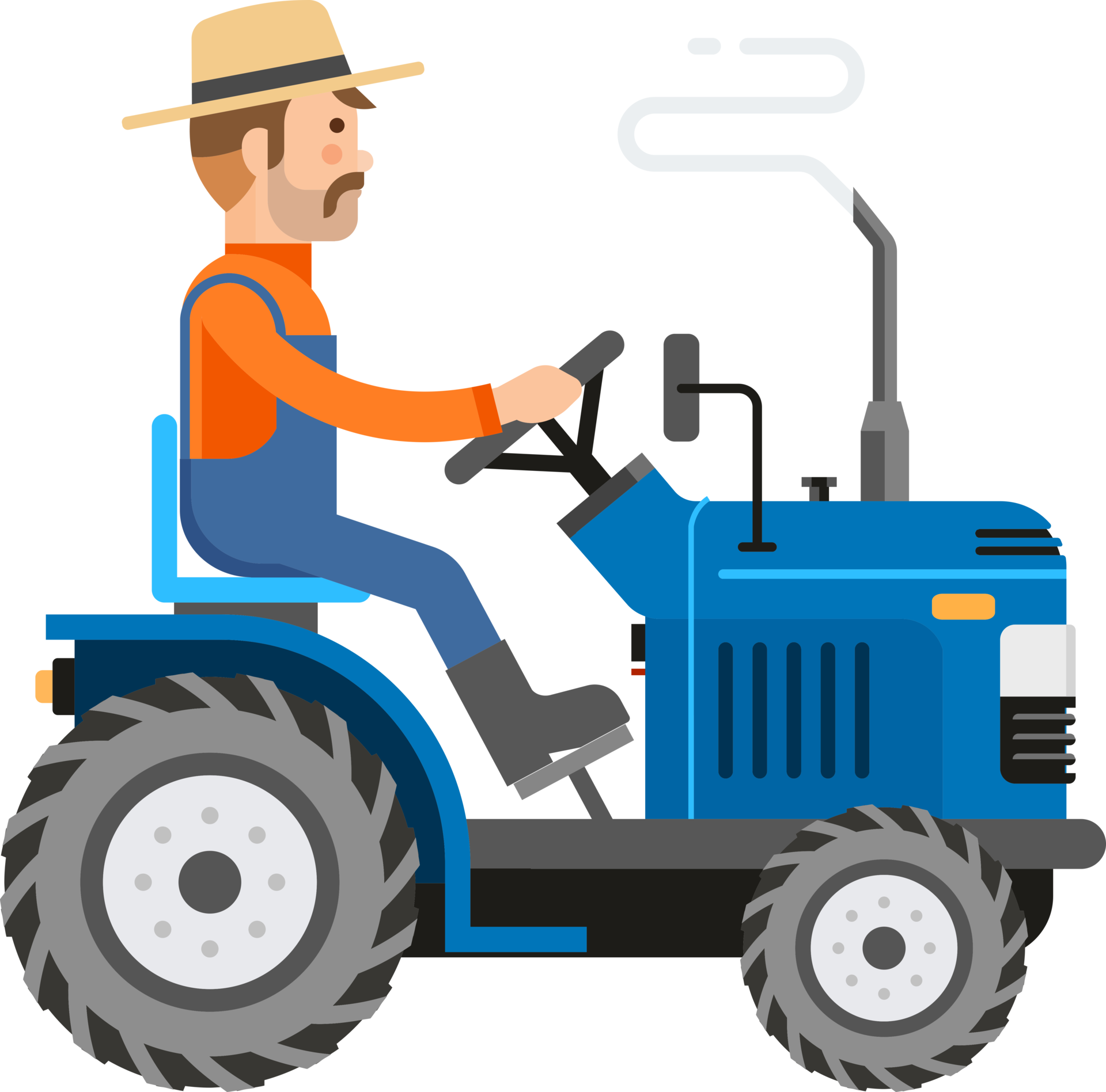 Blue Tractor PNG Transparent Images Free Download, Vector Files