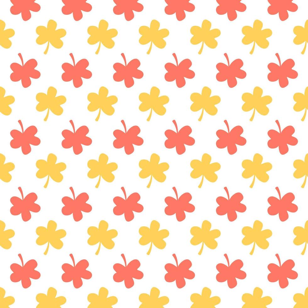Vector seamless pattern with yellow and red leaves