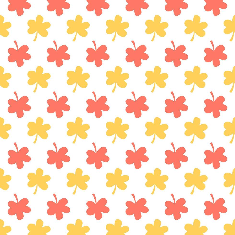 Vector seamless pattern with yellow and red leaves