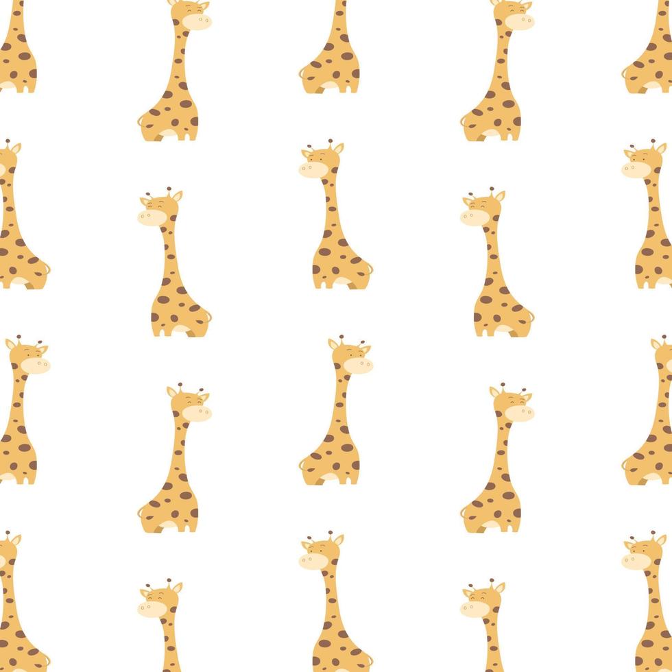 Cute giraffes on seamless pattern vector