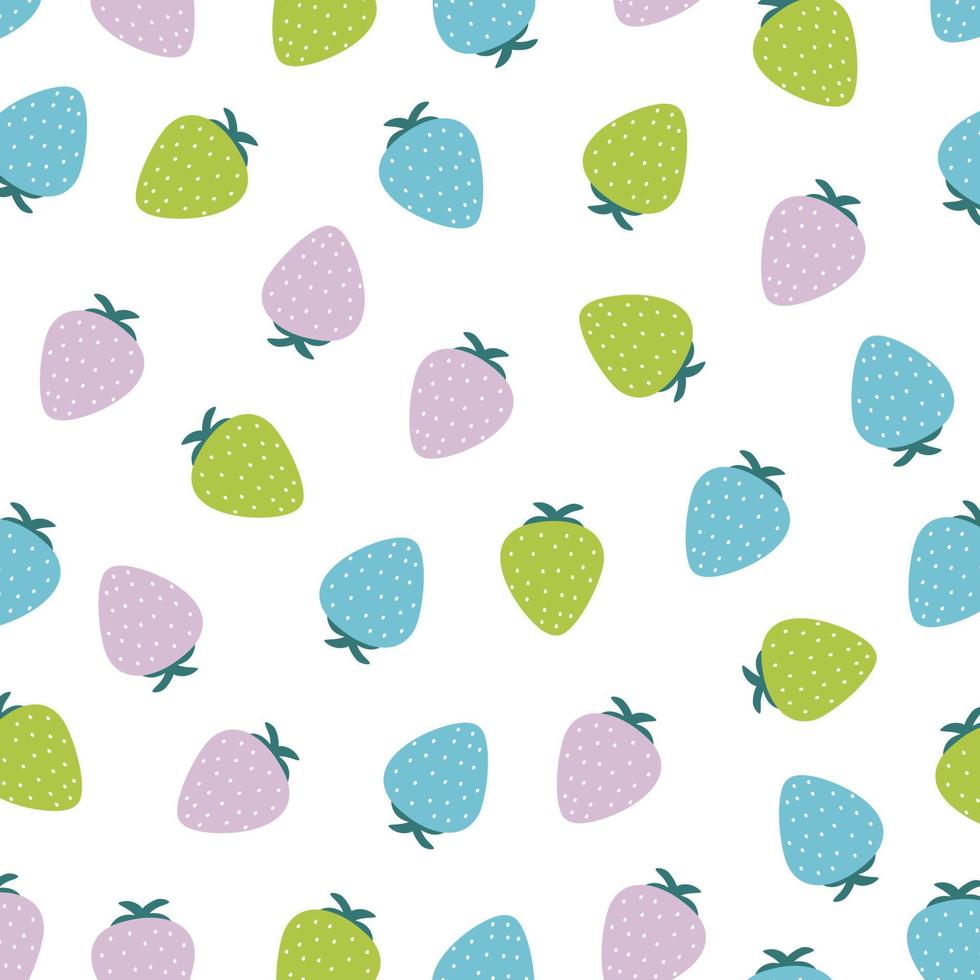 Vector seamless pattern with colorful strawberries