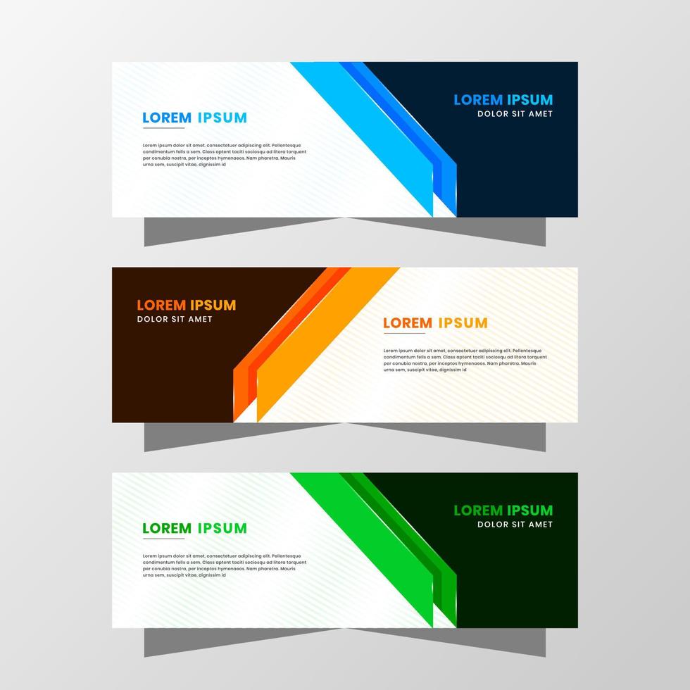 Vector Graphic of Abstract Banner Design. with modern Blue, Orange and Green color scheme. Suitable for banner sale, presentation, promotion, flyer, poster and brochure.