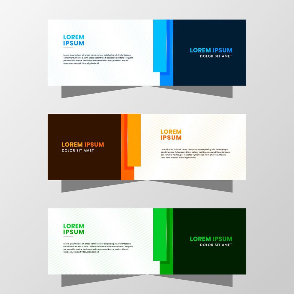 gráfico vectorial de diseño de banner abstracto. con un moderno esquema de color azul, naranja y verde. adecuado para venta de pancartas, presentación, promoción, volante, afiche y folleto. vector