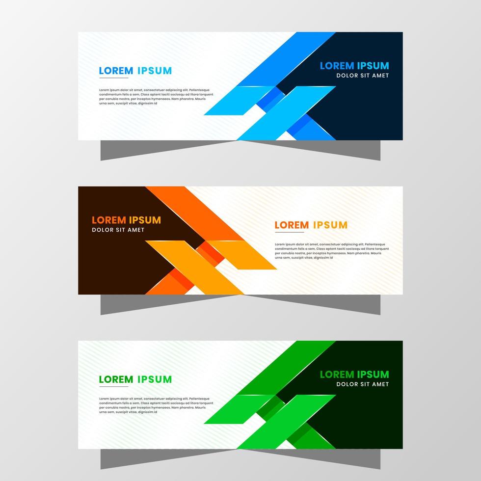 Vector Graphic of Abstract Banner Design. with modern Blue, Orange and Green color scheme. Suitable for banner sale, presentation, promotion, flyer, poster and brochure.
