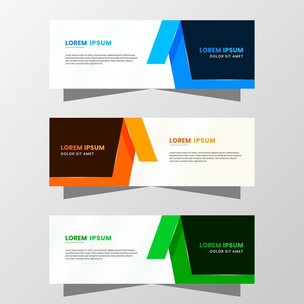 Vector Graphic of Abstract Banner Design. with modern Blue, Orange and Green color scheme. Suitable for banner sale, presentation, promotion, flyer, poster and brochure.