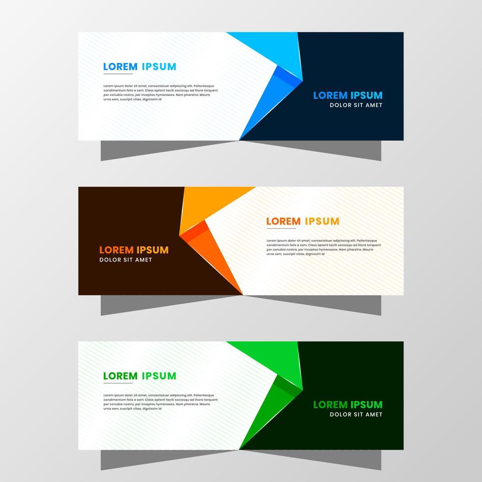 Vector Graphic of Abstract Banner Design. with modern Blue, Orange and Green color scheme. Suitable for banner sale, presentation, promotion, flyer, poster and brochure.