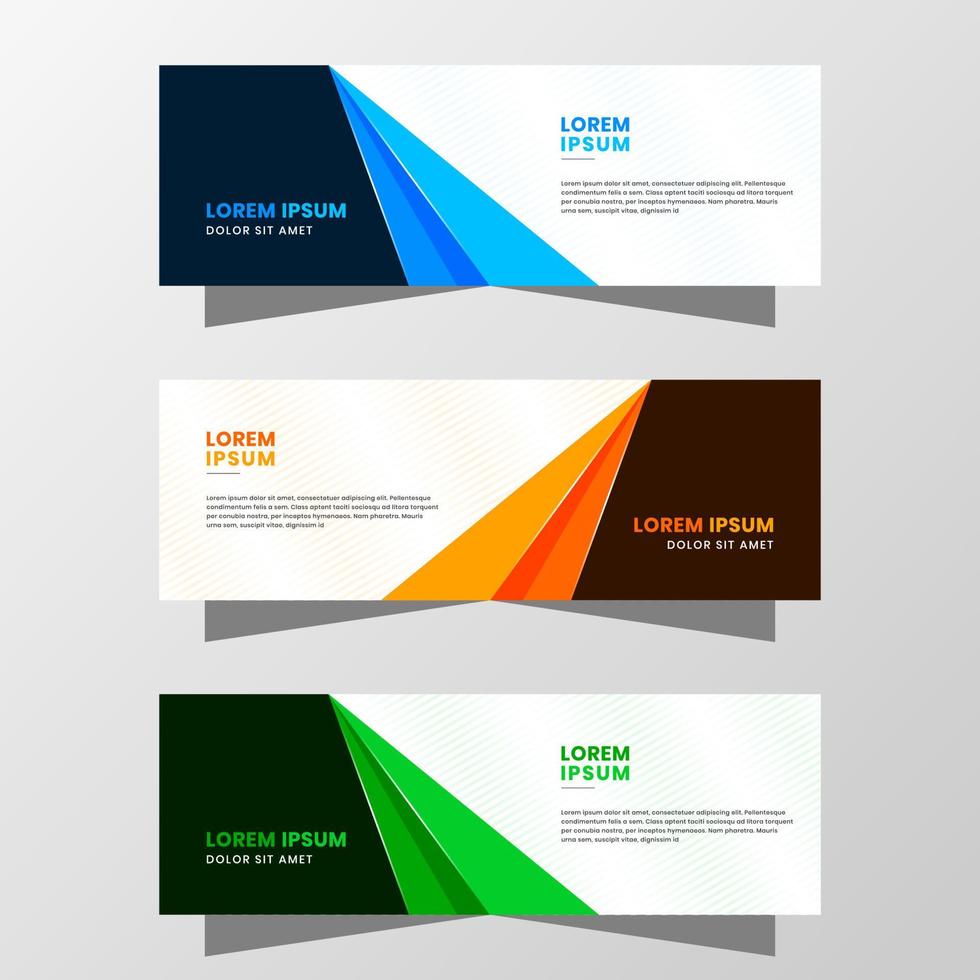 gráfico vectorial de diseño de banner abstracto. con un moderno esquema de color azul, naranja y verde. adecuado para venta de pancartas, presentación, promoción, volante, afiche y folleto. vector