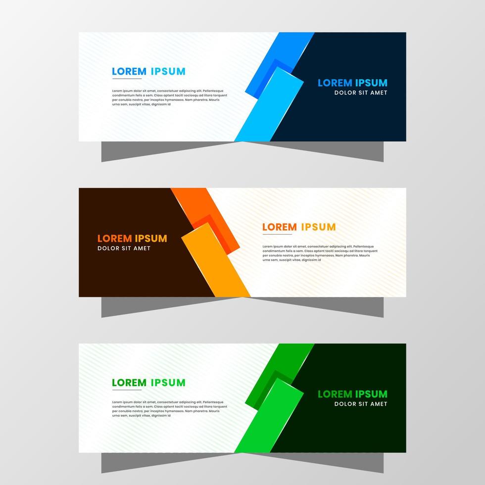 Vector Graphic of Abstract Banner Design. with modern Blue, Orange and Green color scheme. Suitable for banner sale, presentation, promotion, flyer, poster and brochure.
