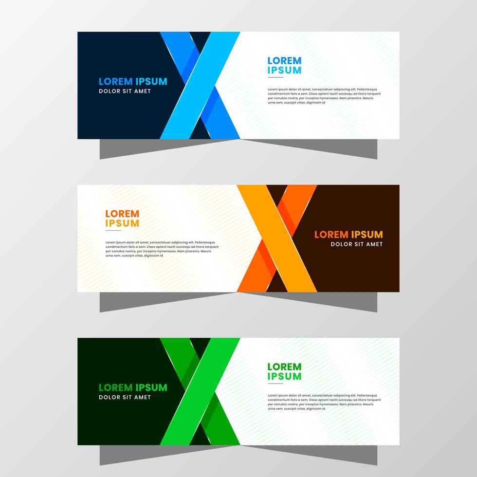 Vector Graphic of Abstract Banner Design. with modern Blue, Orange and Green color scheme. Suitable for banner sale, presentation, promotion, flyer, poster and brochure.