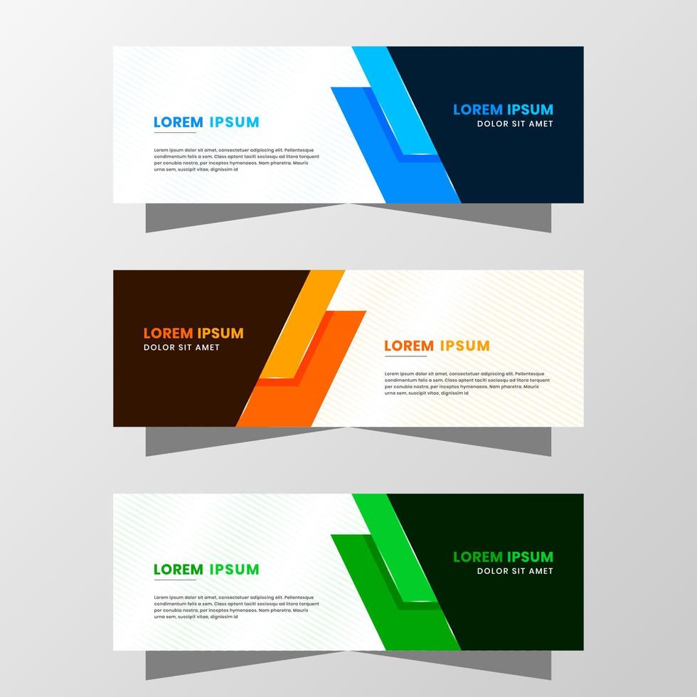 Vector Graphic of Abstract Banner Design. with modern Blue, Orange and Green color scheme. Suitable for banner sale, presentation, promotion, flyer, poster and brochure.