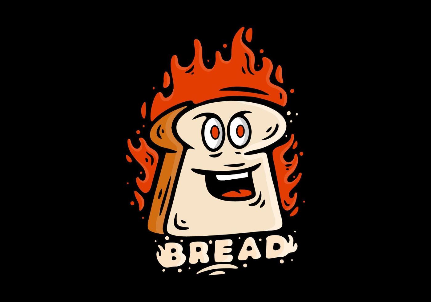 Mascot character of a bread and fire vector