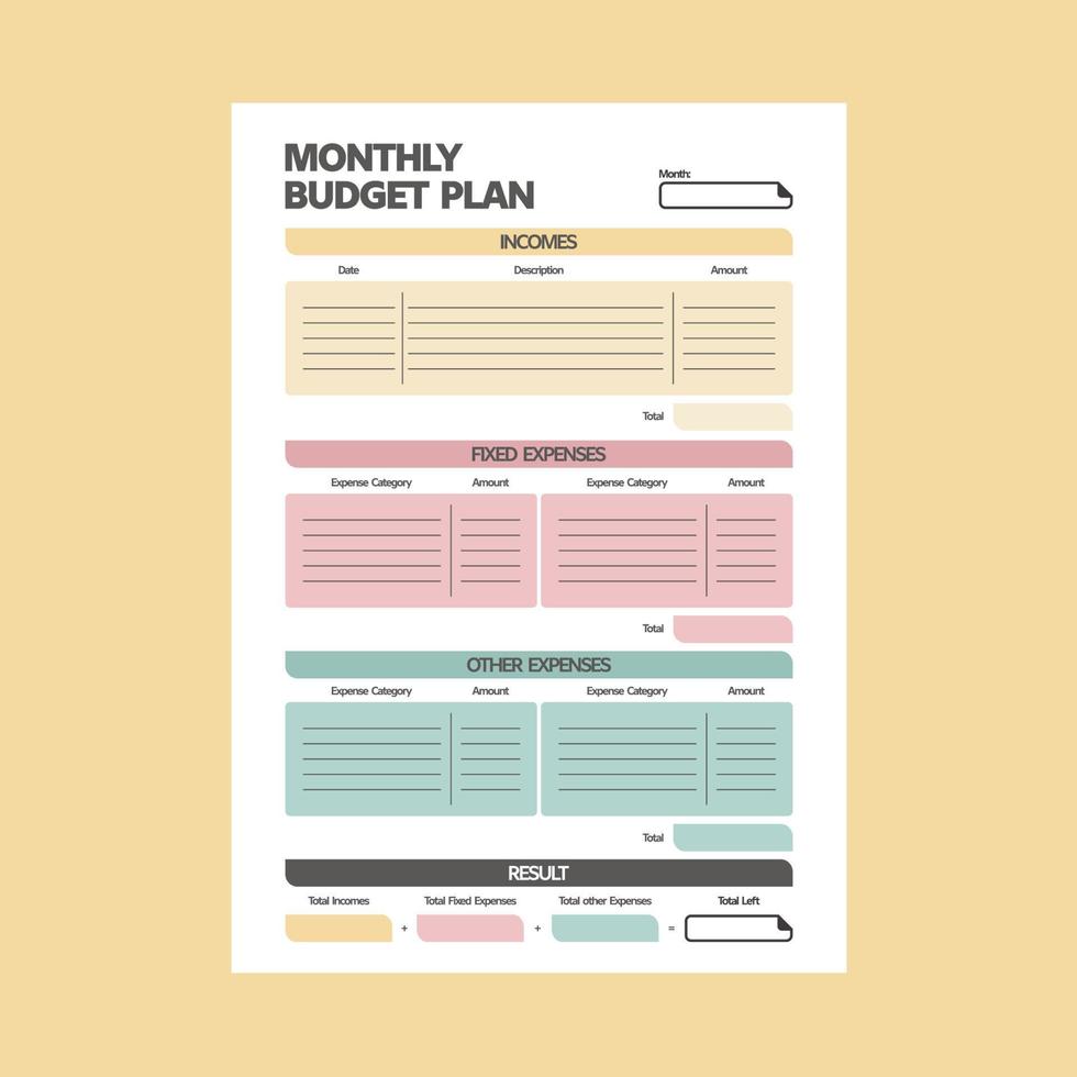 Budget Planner Vector Template