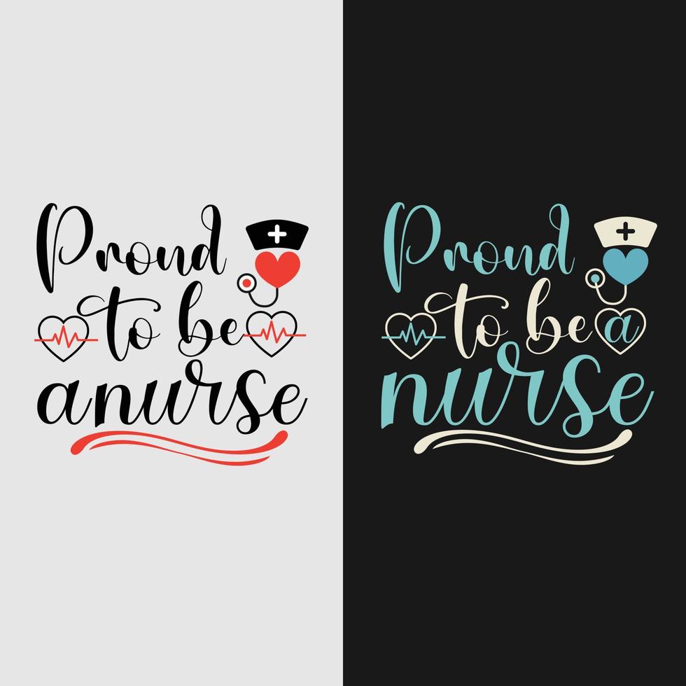 Nurse typography t shirt design 03 vector