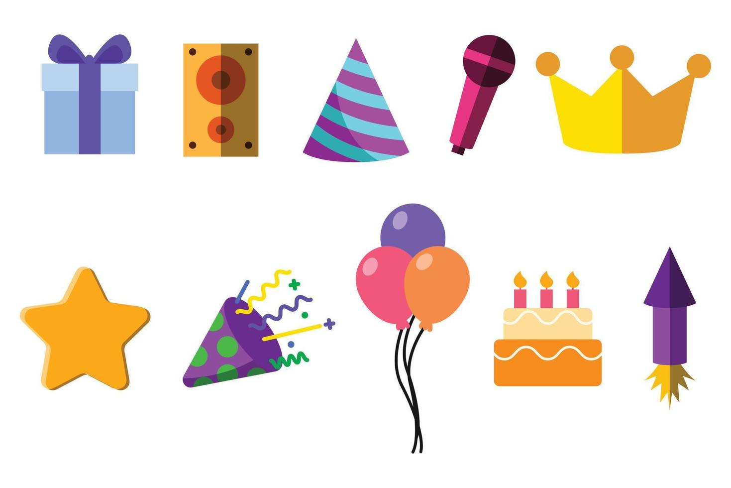 Party, Birthday, Holidays Icon Set vector