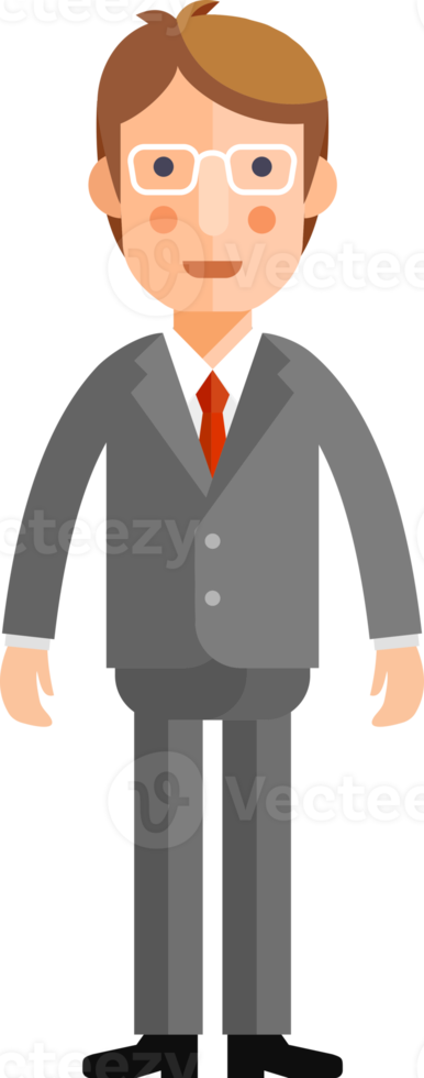 Businessman flat color png