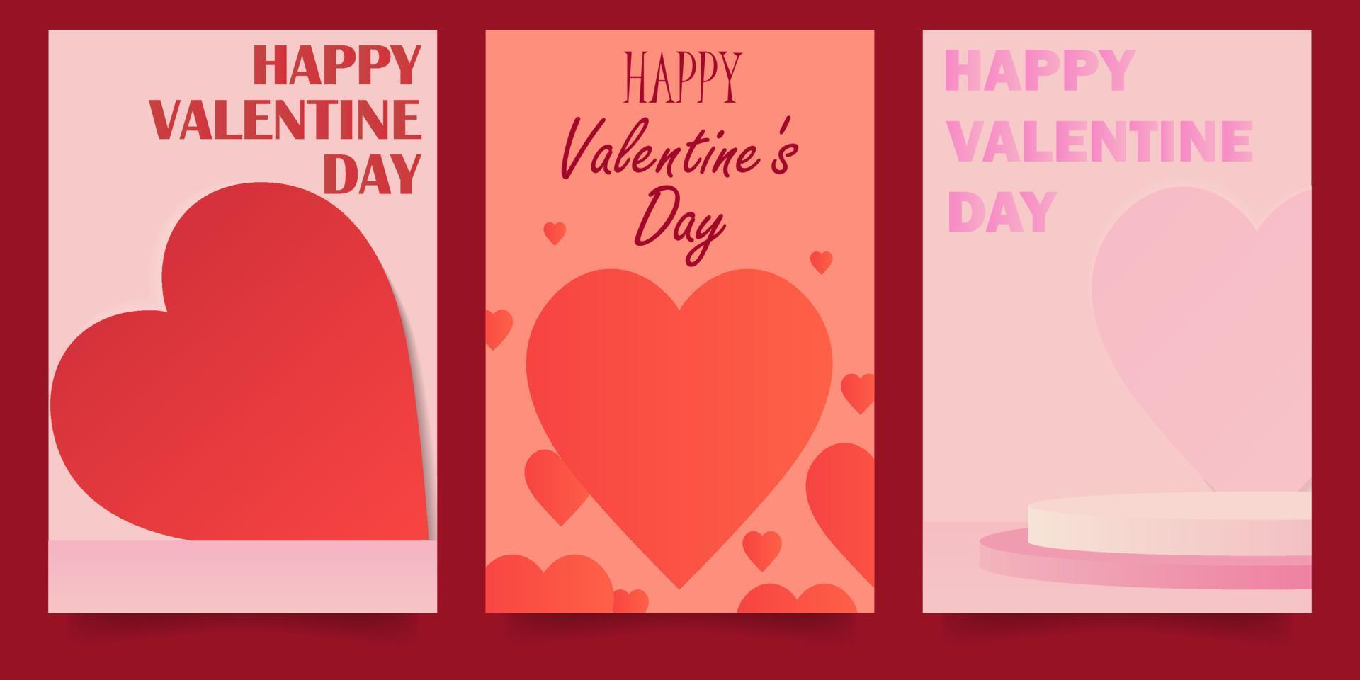 happy valentine's day vertical modern simple minimalist poster vector illustrations EPS10