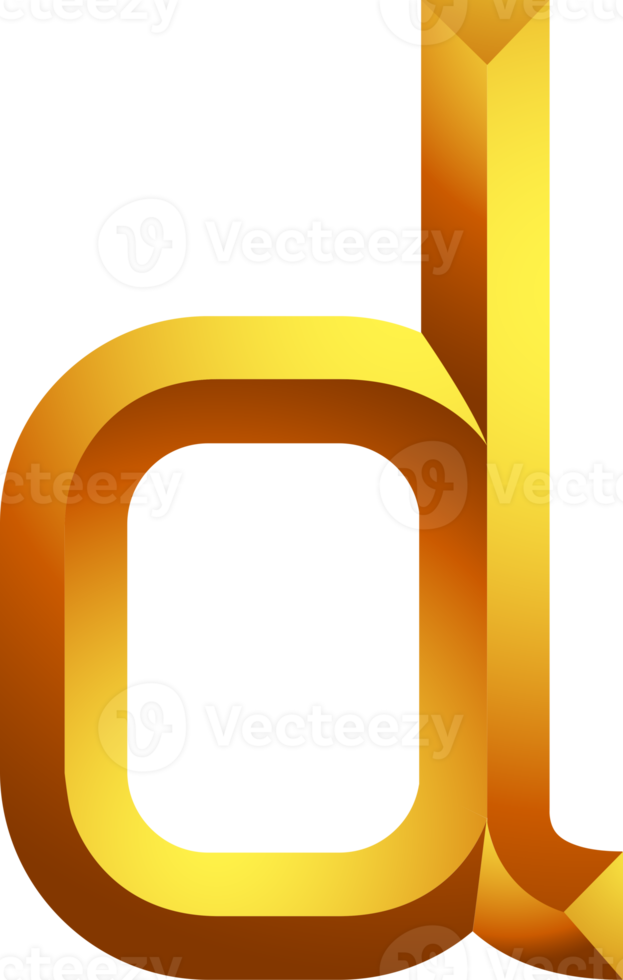 Alphabet gold colour style png