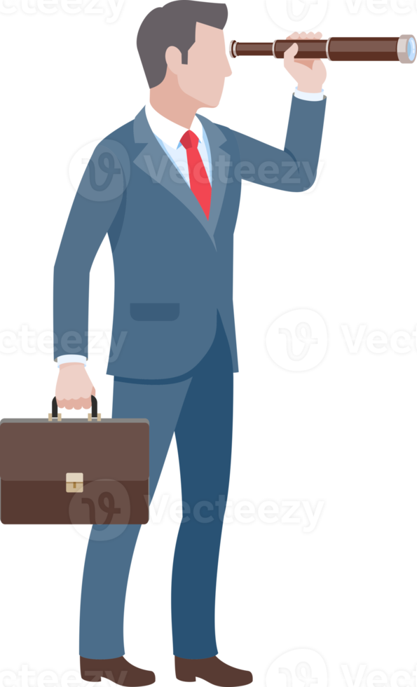 Businessman looking binoculars png