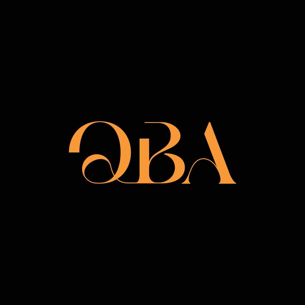 diseño de logotipo de letra qba, logotipo de vector qba, qba con forma, plantilla de qba con color a juego, logotipo de qba simple, elegante, logotipo de lujo de qba, qba vector pro, tipografía qba,