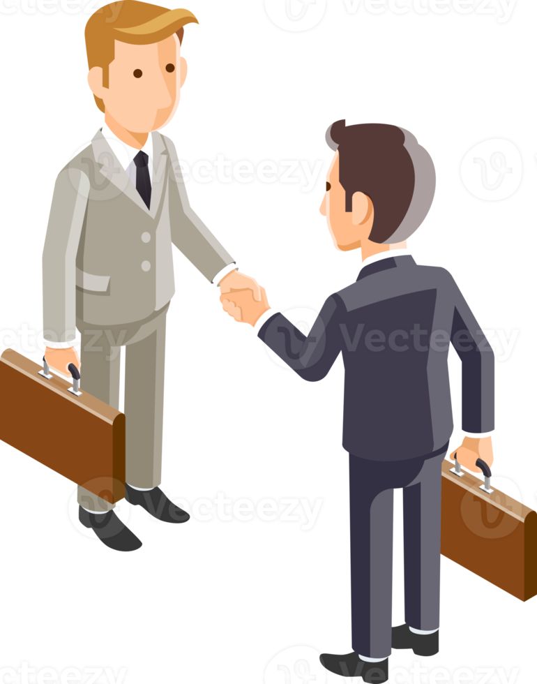 Businessman handshake cartoon png