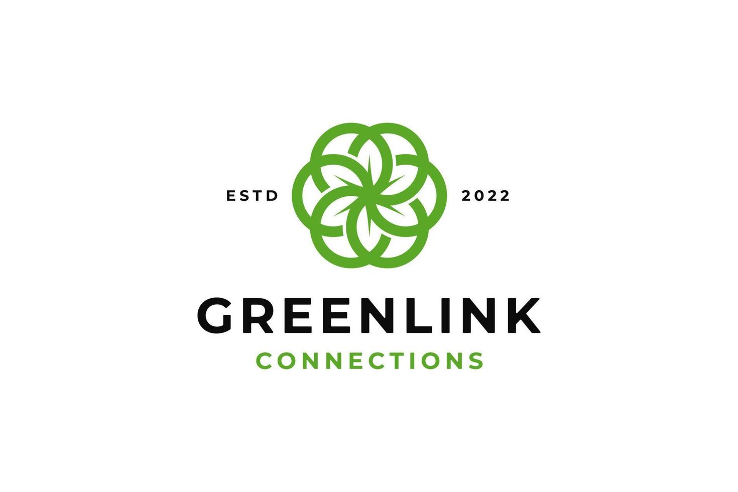 green organic heritage circle knot logo vector