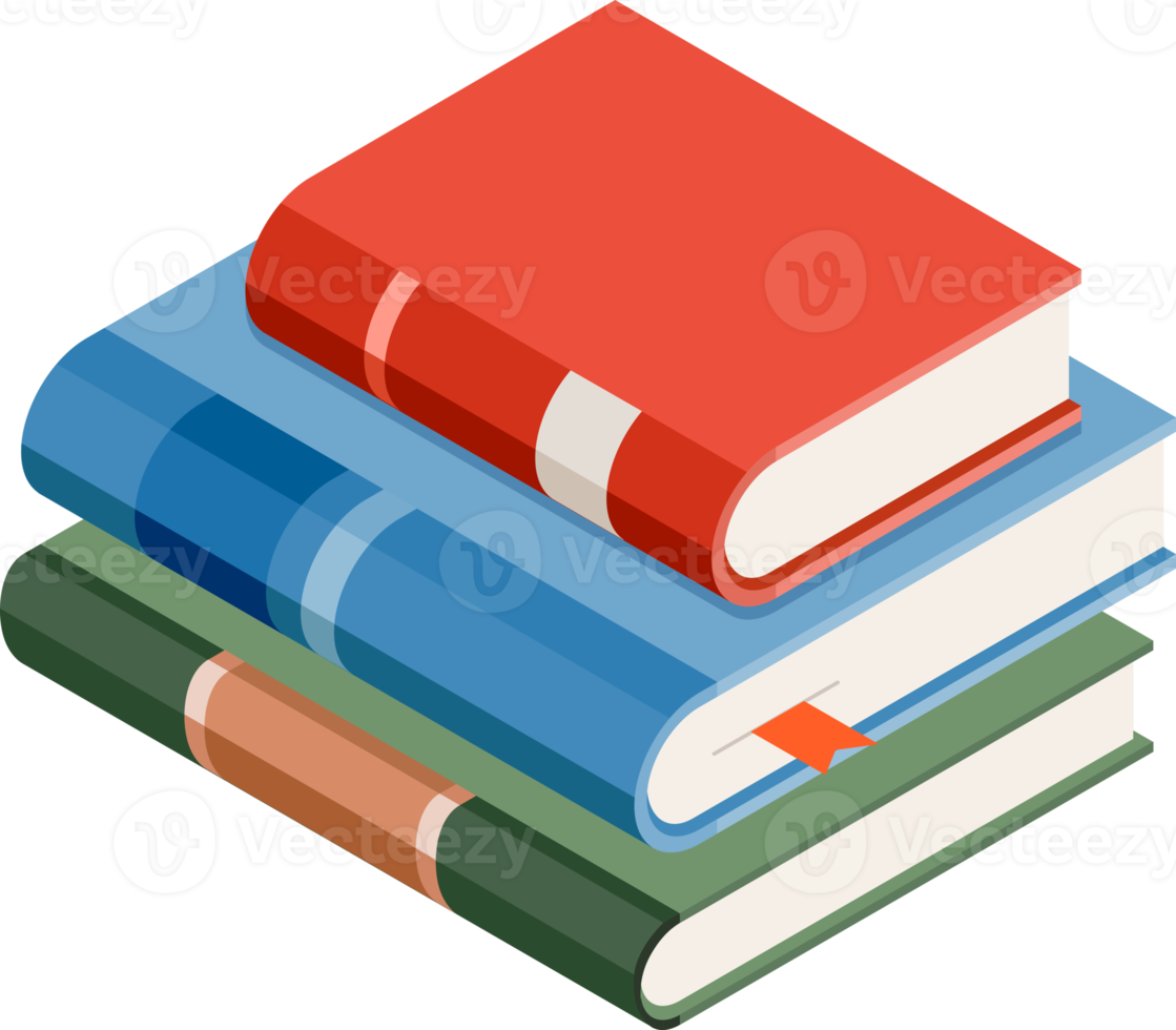 book stack flat color png