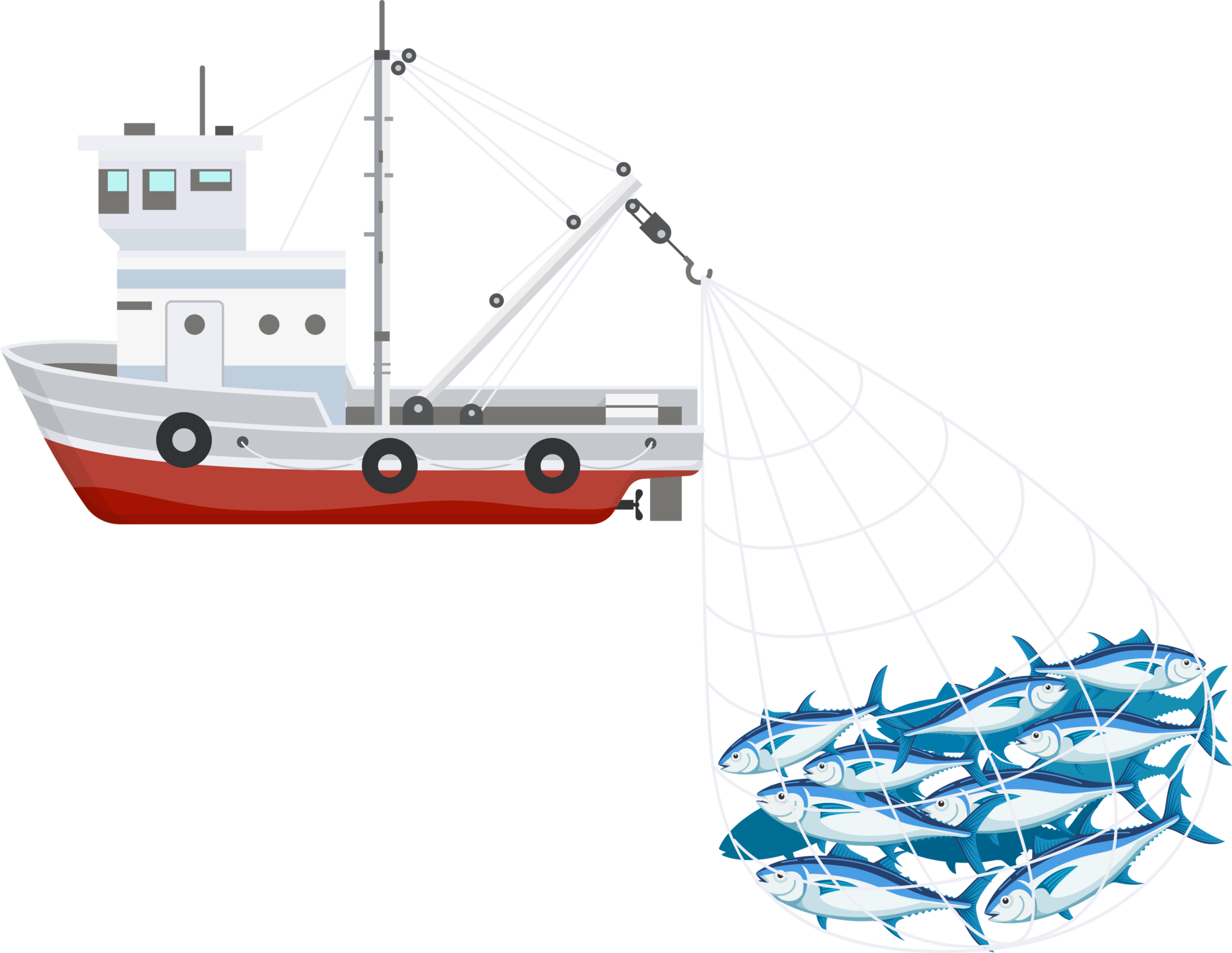 Fishing boat flat color 18928008 PNG