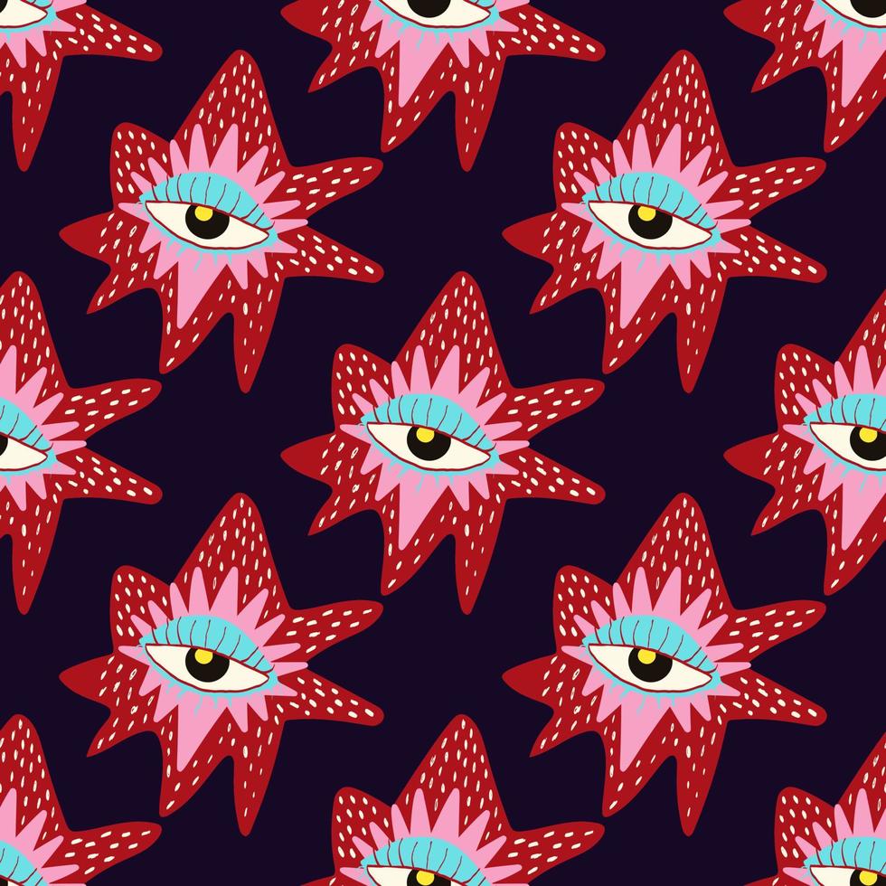 seamless pattern with Ethnical magical mystical eyes. vector