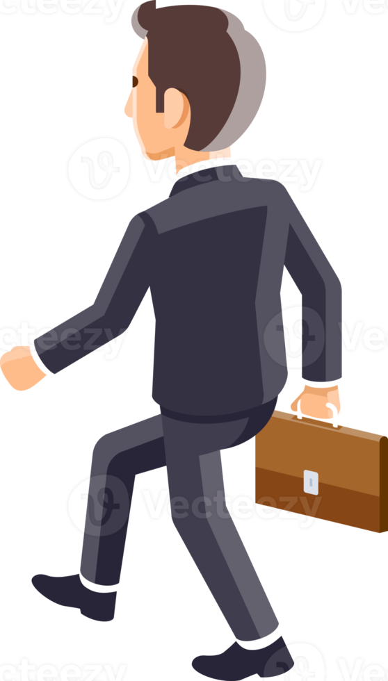 Businessman walking cartoon png