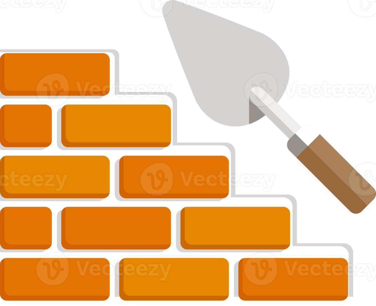 bricklaying flat color png