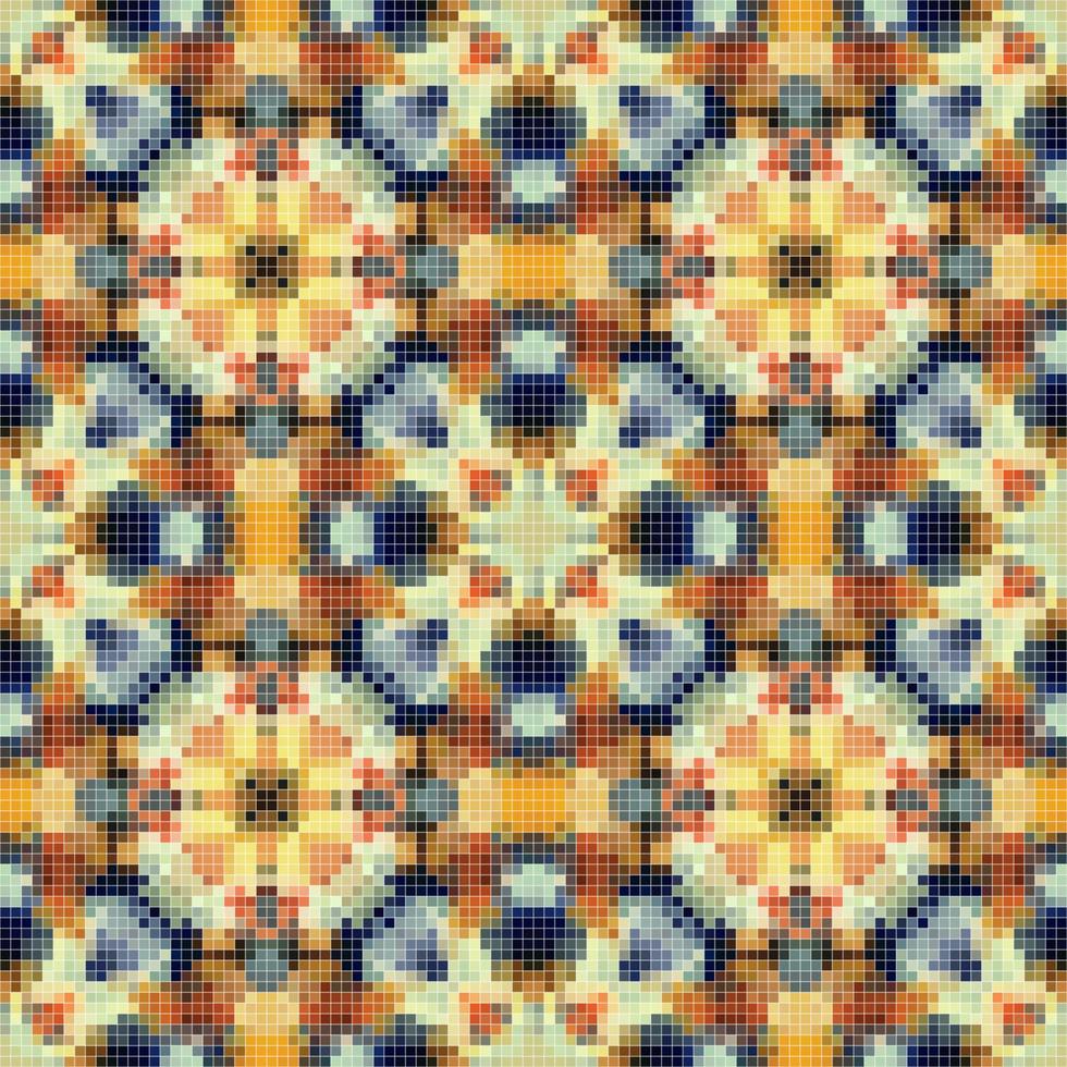 Mediterranean mosaic seamless pattern design, Repeat textile design. Fabric print vector