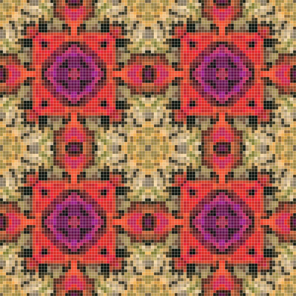 Mediterranean mosaic seamless pattern design, Repeat textile design, Fabric print. vector