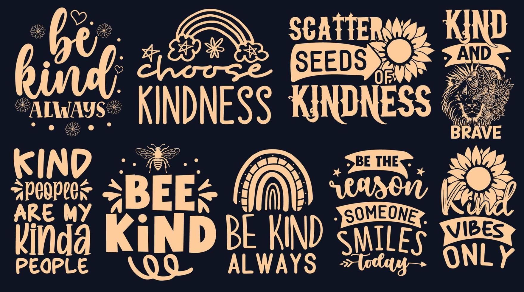 Kindness Quotes SVG Bundle vector