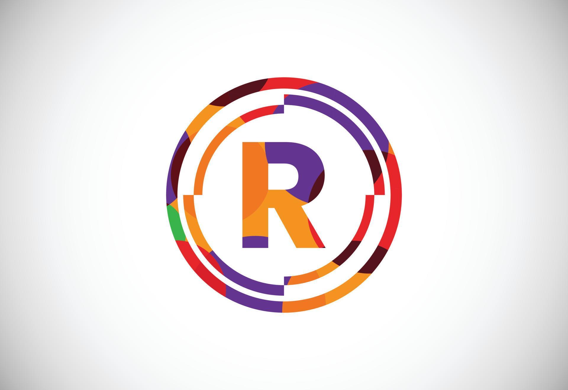 Letters R With Circle Frames Low Poly Art Style English Alphabet letters-r-with-circle-frames-low-poly-art-style-english-alphabet