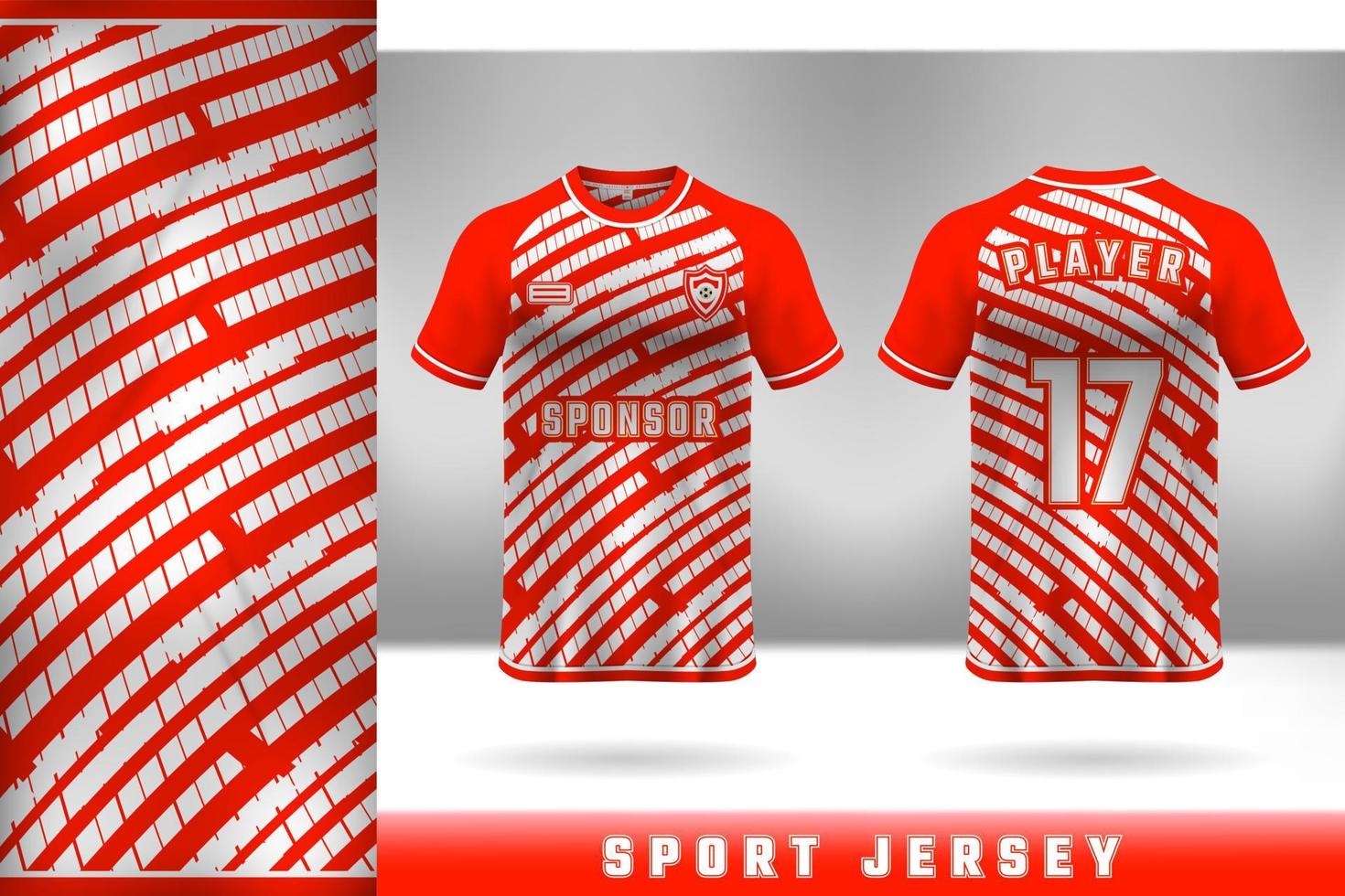 Red color jersey template design for sport uniform vector