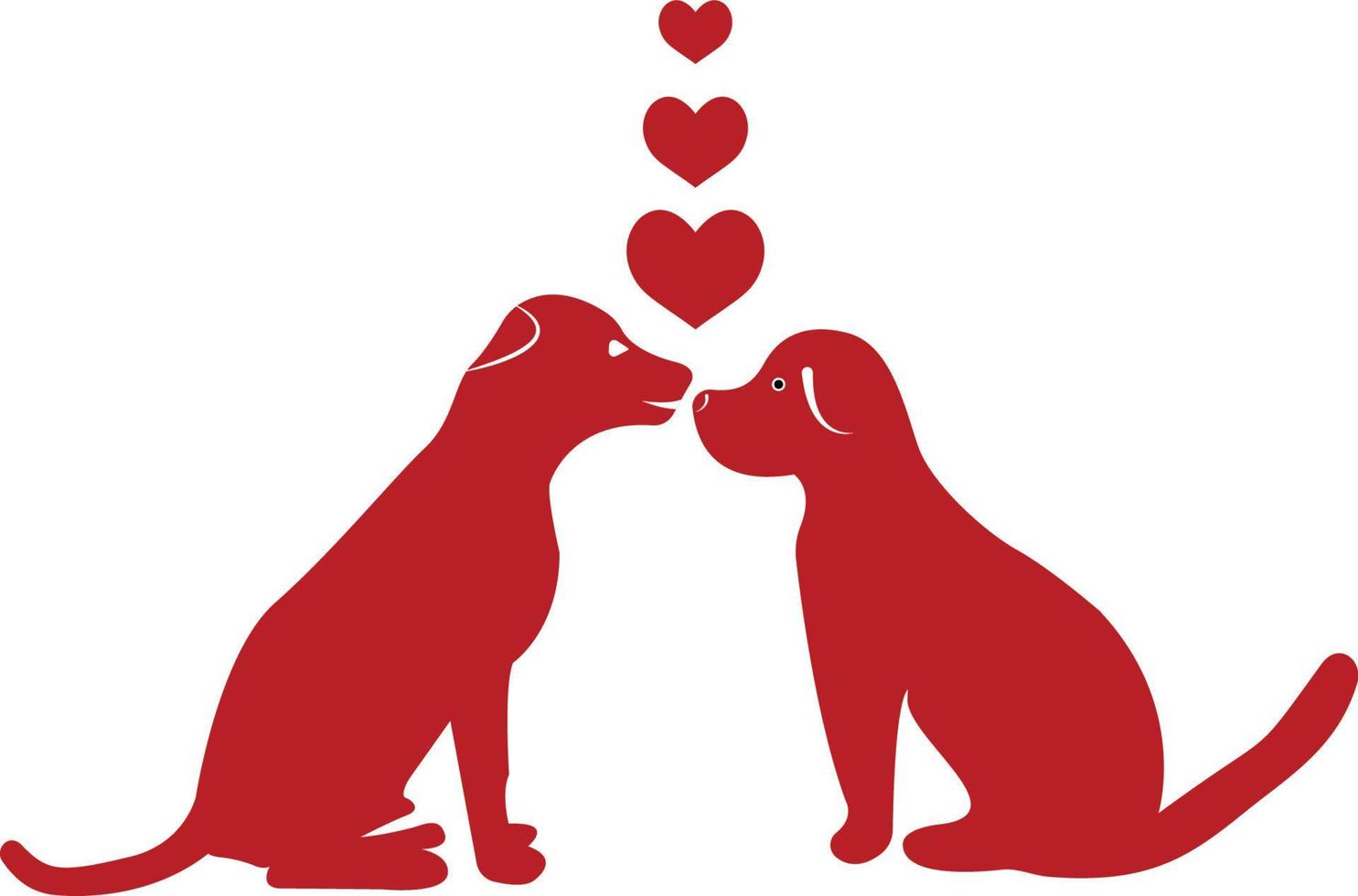 Two dogs love and effect vector