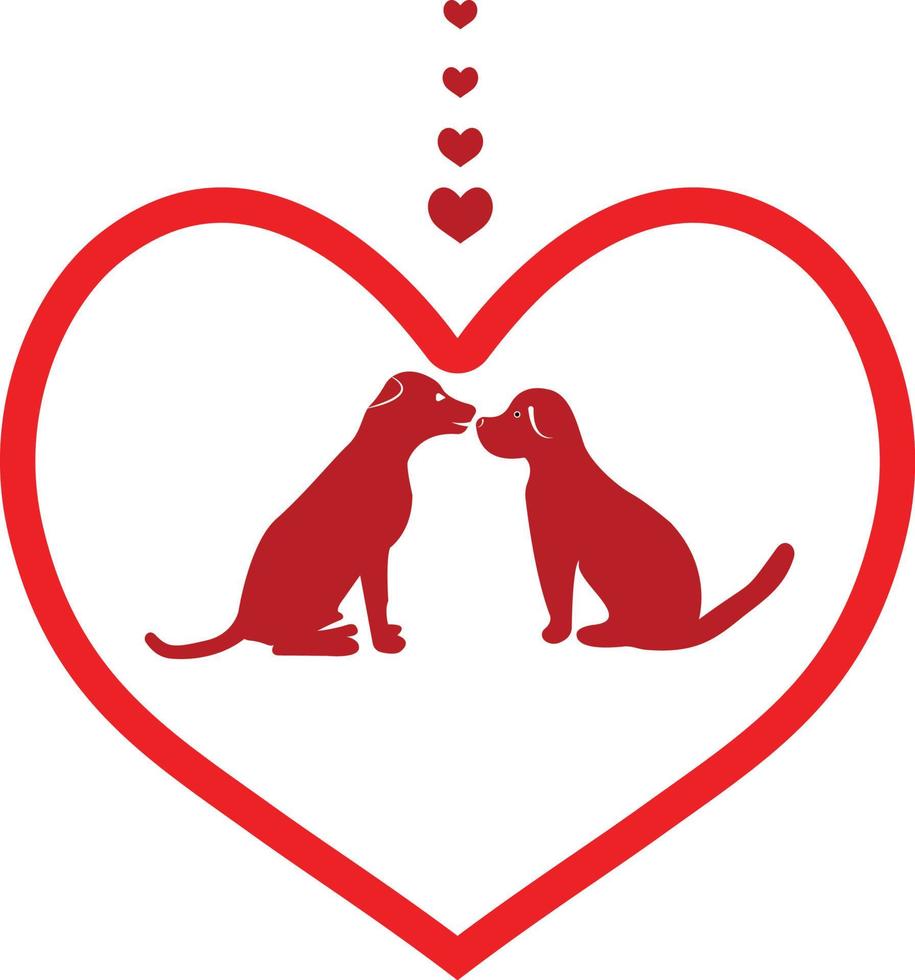 Cute two dog in love vector