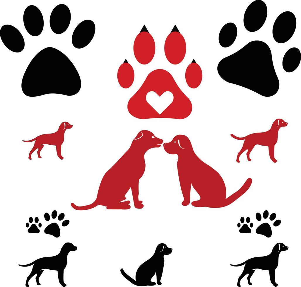 Animal rescue design and dog paws , cat paws design. Dog lover t shirt design vector