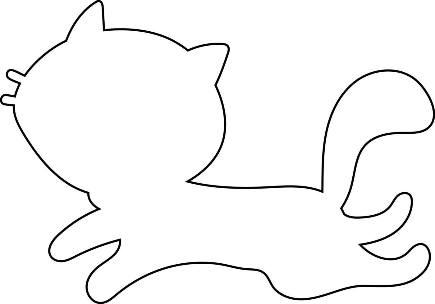 Outline of a cat, pet. vector