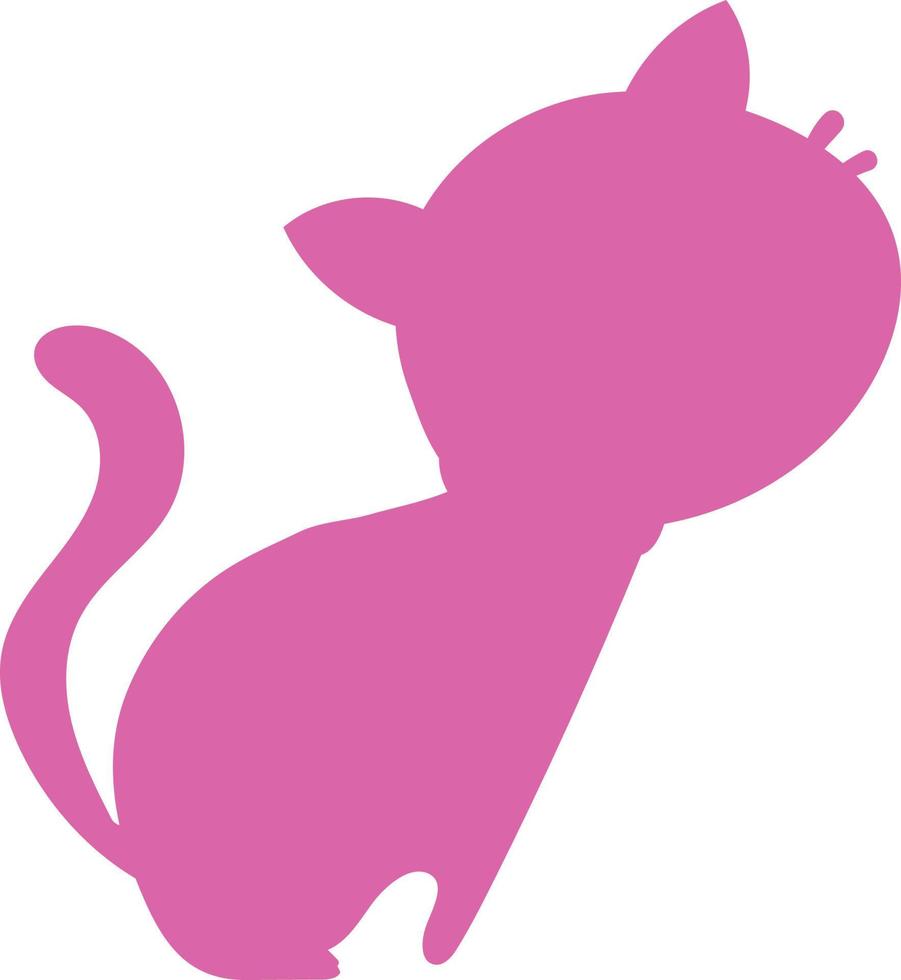 Silhouette of a cat in pink color. vector