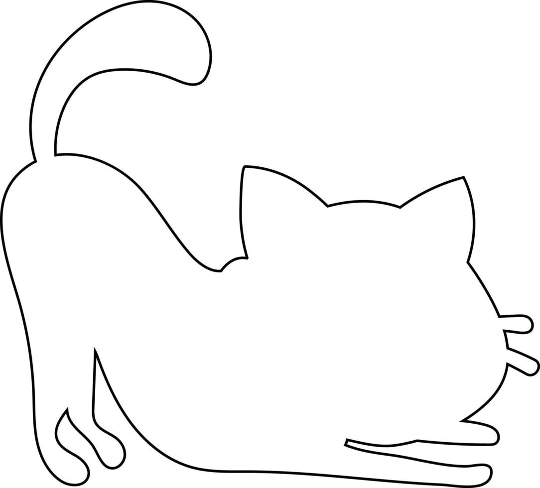Outline of a cat, pet. vector